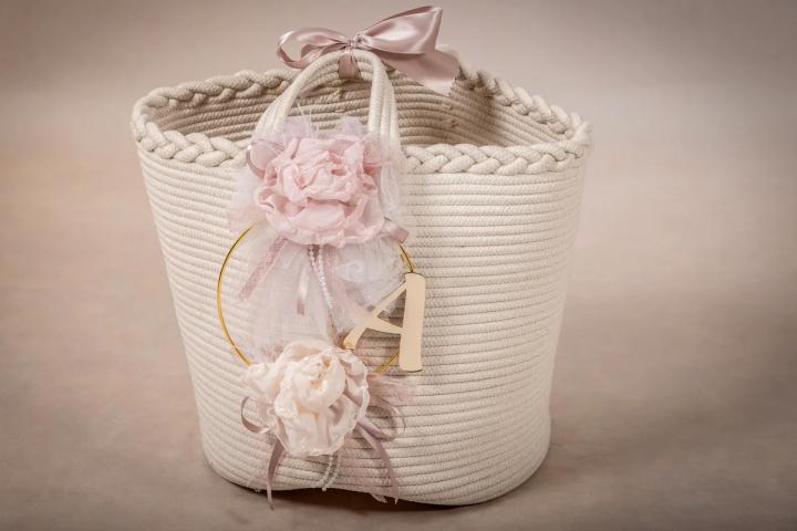 Ψάθινο Καλάθι Βάπτισης - Κ-4901