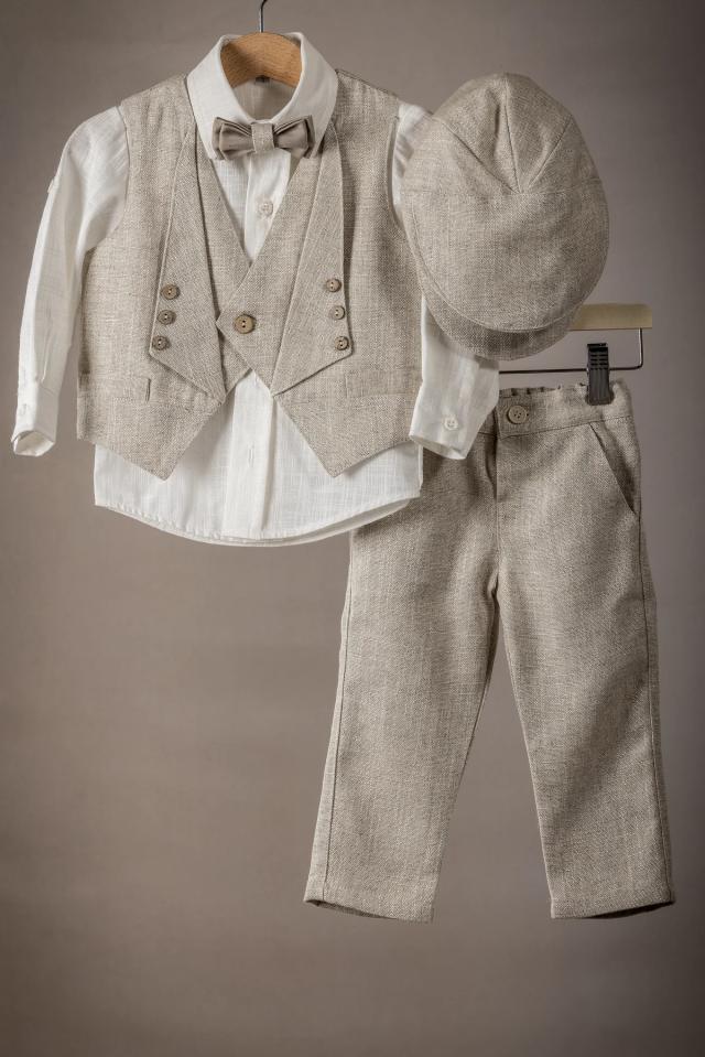 Βρεφικό Λινό Κουστουμάκι Βάπτισης