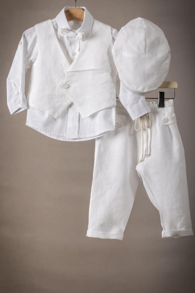 Βρεφικό Λινό Κουστουμάκι Βάπτισης